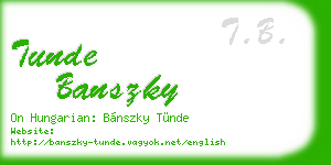 tunde banszky business card